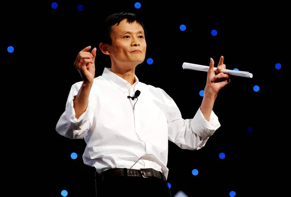 Jack Yun Voorzitter Van Fractie Van Alibaba Levert Een Toespraak — Stockfoto