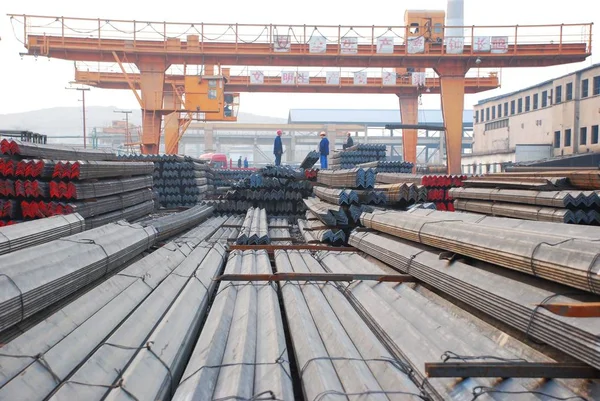 Vista Uma Fábrica Aço Jinan Leste Província Chinas Shandong Janeiro — Fotografia de Stock