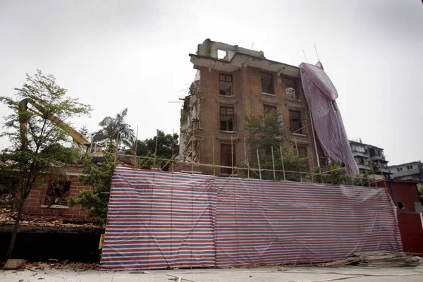 Blick Auf Die Rote Villa Vor Ihrer Demontage Guangzhou Provinz — Stockfoto