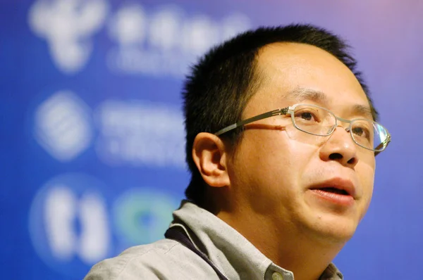 Zhou Hongyi Předseda Zakladatel Qihoo Bývalý Prezident Yahoo Číny Mluví — Stock fotografie