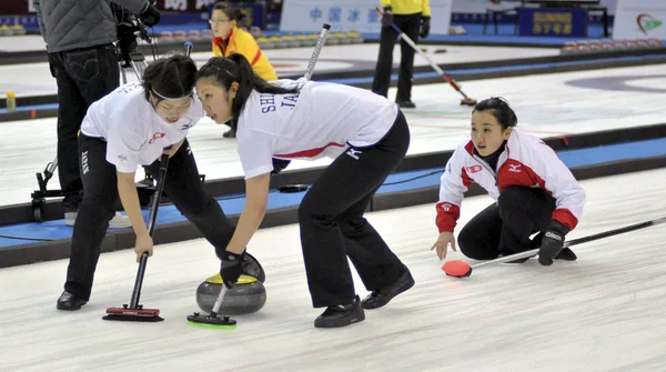 Los Jugadores Japón Compiten Partido Robin Femenino Contra Nueva Zelanda —  Fotos de Stock