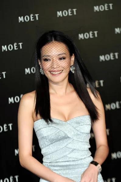 台湾の女優スー チーに宴会場や高級シャンパン生産者 上海にモエでパーティー出席 2011 — ストック写真