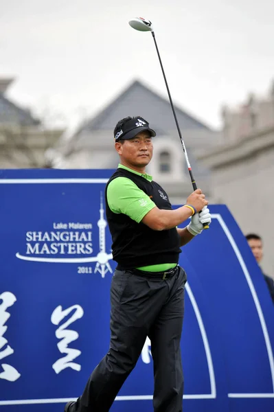 Choi Coreia Sul Seu Tee Shot Durante Torneio Golfe Lake — Fotografia de Stock