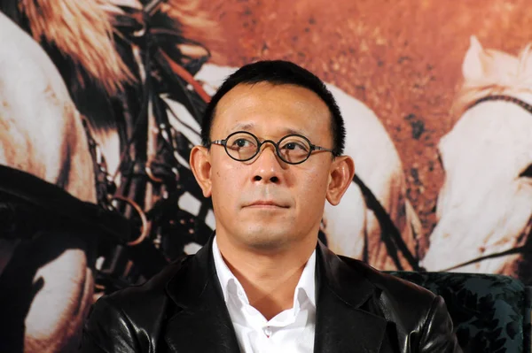 Director Actor Chino Jiang Wen Asiste Una Conferencia Prensa Para —  Fotos de Stock