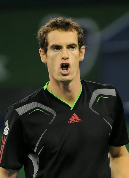 Andy Murray Storbritannien Reagerar Kvartsfinal Match Mot Matthew Ebden Australien — Stockfoto