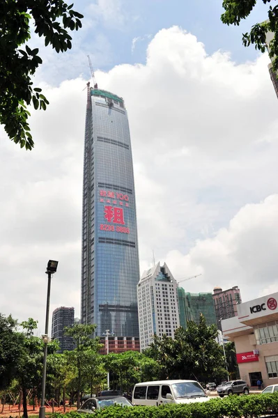 Kingkey 100 Kk100 Nuovo Edificio Più Alto Shenzhens Ora Cima — Foto Stock