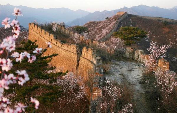 Paysage Grande Muraille Huanghuacheng Dans Comté Huairou Pékin Chine Avril — Photo
