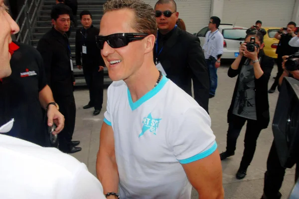 Duitse Coureur Michael Schumacher Van Mercedes Team Komt Het Shanghai — Stockfoto