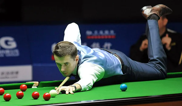Mark Selby Anglia Játszik Lövés Ellen Mark Williams Wales Döntőben — Stock Fotó