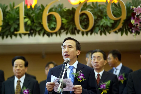 Председатель Президент Sinohydro Group Фань Цзисян Выступил Церемонии Листинга Акций — стоковое фото