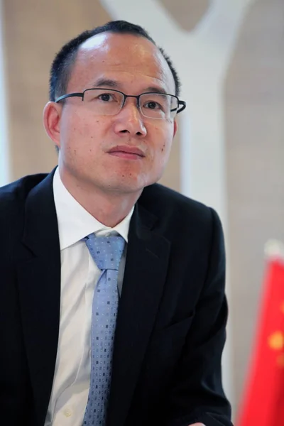 Guo Guangchang Presidente Fosun Group Visto Durante Una Reunión Shanghai —  Fotos de Stock