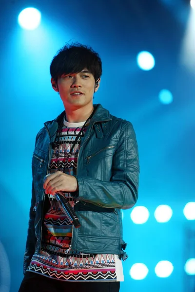 Cantante Taiwanese Jay Chou Esibisce Alla Cerimonia Apertura Del Secondo — Foto Stock