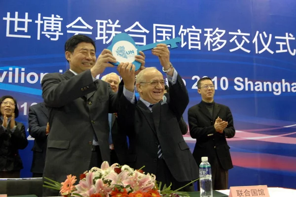 Hong Hao Linksvoor Directeur Van Het Bureau Van Shanghai World — Stockfoto
