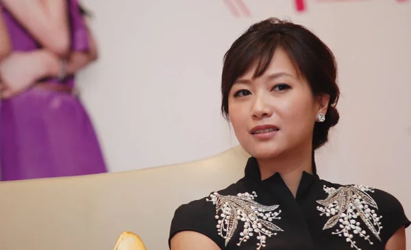 Kinesisk Regissör Och Skådespelerska Jinglei Ses Presskonferens För Hennes Nya — Stockfoto