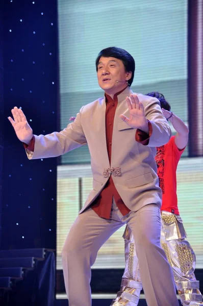 Jackie Chan Superestrella Del Kungfu Hong Kong Actúa Durante Gala —  Fotos de Stock