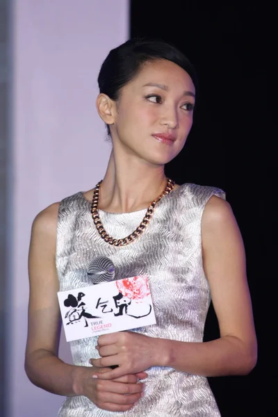 2010年1月26日 中国女演员周迅在中国北京首映她的新片 真实传奇 时摆姿势 — 图库照片