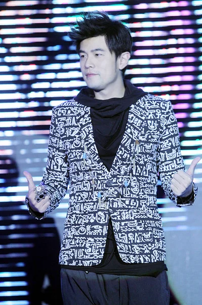 Taiwanese Singer Actor Jay Chou Attends Press Conference His New — Stock Photo, Image