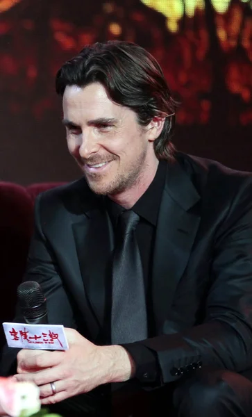 Angielski Aktor Christian Bale Uczestniczy Konferencji Prasowej Dla Pamiątkowe Książki — Zdjęcie stockowe