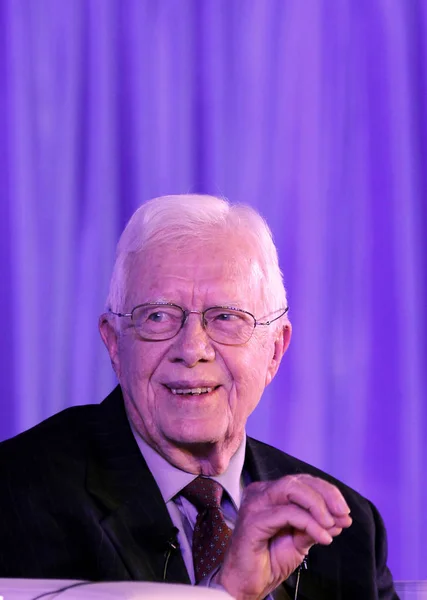 Ehemaliger Präsident Jimmy Carter Spricht Auf Dem Caijing Jahresdialog Während — Stockfoto