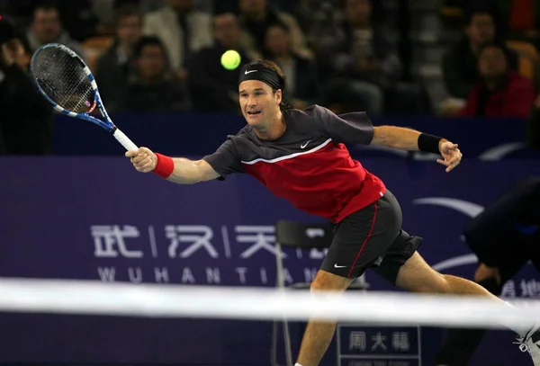 Carlos Moya Espagne Retourne Tir Lors Classique Internationale Tennis Friends — Photo