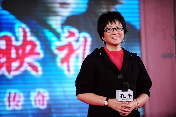 Čínský Režisér Mei Vidět Premiéře Filmu Konfucius Městě Guangzhou Jižní — Stock fotografie
