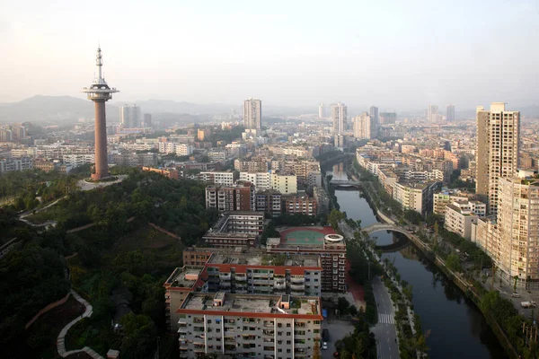 中国重庆鸟瞰图 2011年10月29日 — 图库照片