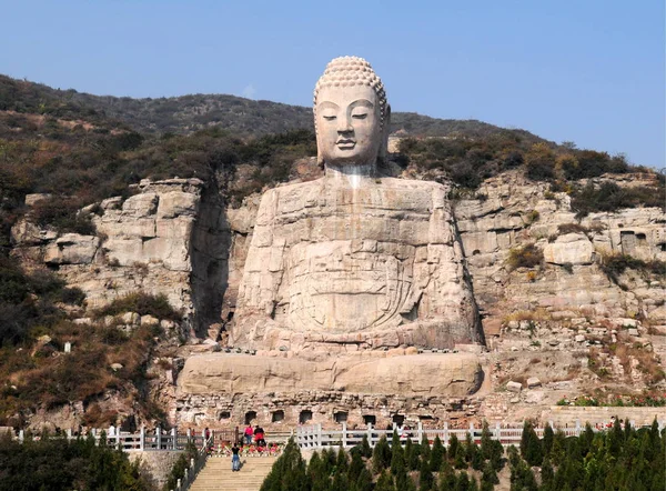 View Mengshan Buddha Mengshan Mountain Taiyuan City Northwest Chinas Shanxi — Stock Photo, Image