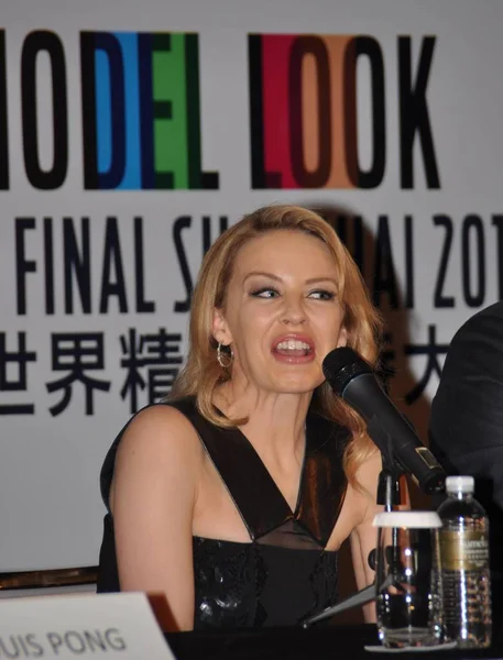 Australische Actrice Zangeres Kylie Minogue Afgebeeld Tijdens Een Persconferentie Voor — Stockfoto