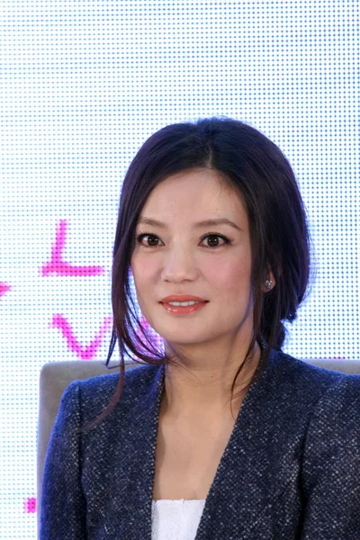 Актриса Chinas Чжао Вікі Чжао Вей Зображений Під Час Прес — стокове фото