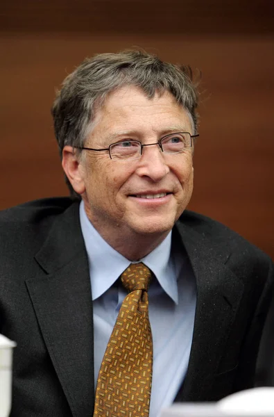 Microsofts Medstifter Bill Gates Avbildes Møte Kinas Handelsdepartement Beijing Kina – stockfoto