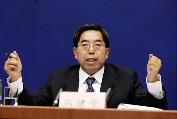 Jiantang Dyrektor National Bureau Statistics Nbs Mówi Konferencji Prasowej Pekinie — Zdjęcie stockowe