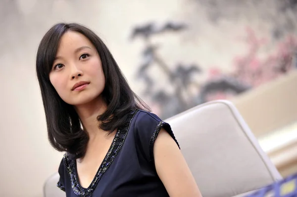 Китайська Актриса Взяла Участь Прес Конференції Фільмі Квіти Війни Пекіні — стокове фото