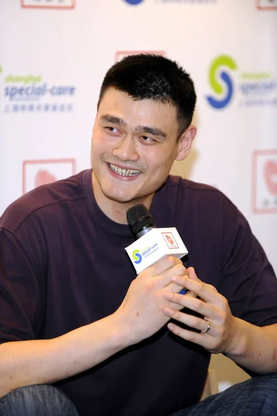 Čínské Basketbalové Superstar Yao Ming Vidět Při Charitativní Akci Pekingu — Stock fotografie