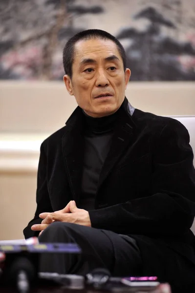 Čínský Režisér Zhang Yimou Zúčastní Tiskové Konference Filmu Květy Válku — Stock fotografie