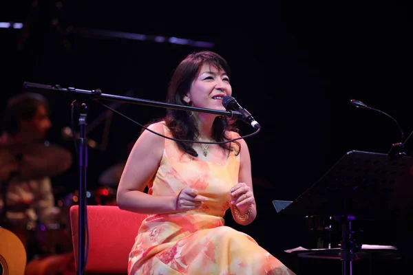 Cantante Jazz Japonesa Ono Lisa Actúa Durante Concierto Shanghái China — Foto de Stock