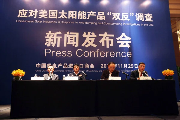 Sinistra Gao Jifan Presidente Ceo Trina Solar Ltd Miao Liansheng — Foto Stock