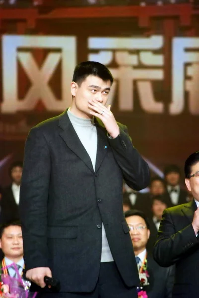 Der Chinesische Basketball Superstar Yao Ming Wird Während Der 100 — Stockfoto