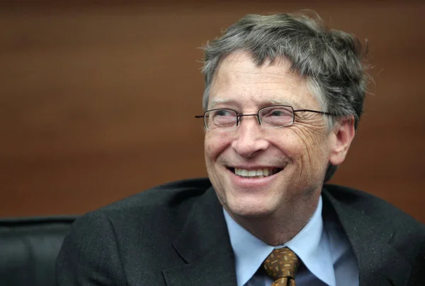 Microsoft Founder Bill Gates Digambarkan Dalam Sebuah Pertemuan Kementerian Perdagangan Stok Gambar Bebas Royalti