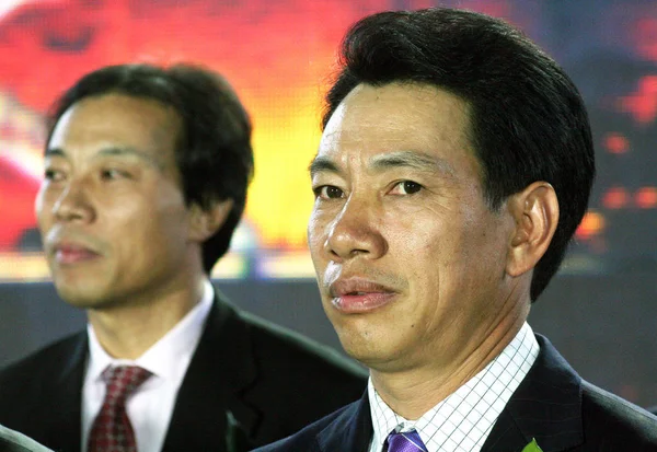 Chen Fashu 회장의 Newhuadu 그리고 당나라 대통령의 Newhuadu 2010 푸저우에서 — 스톡 사진