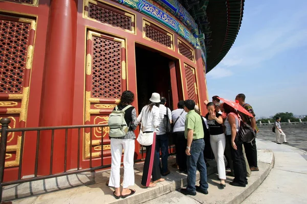 Turistler Pekin Cennet Tapınağı Ziyaret Çin Eylül 2008 — Stok fotoğraf