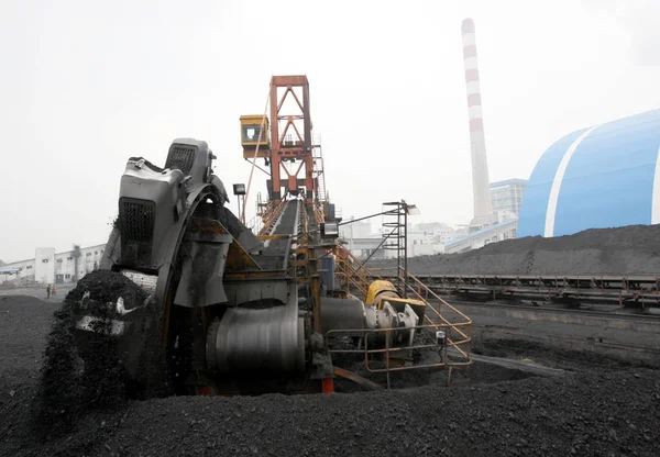Coal Used Electricity Generation Being Tranported Belt Conveyor Coal Fired — Stock Photo, Image