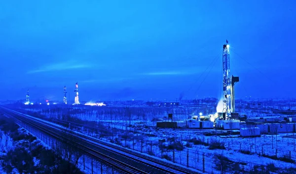 Olej Derricks Pompy Ropy Naftowej Wschód Słońca Polu Naftowym Daqing — Zdjęcie stockowe