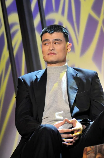 Superestrella China Nba Yao Ming Entrevistada Por Comediante Shanghái Zhou — Foto de Stock