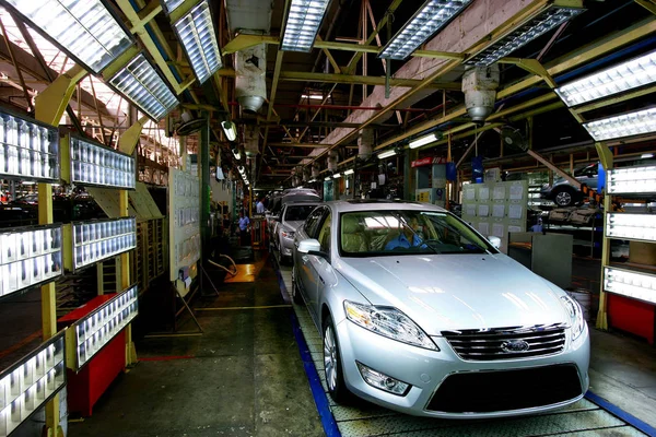 Vista Linha Produção Fábrica Automóveis Changan Ford Empresa Joint Venture — Fotografia de Stock