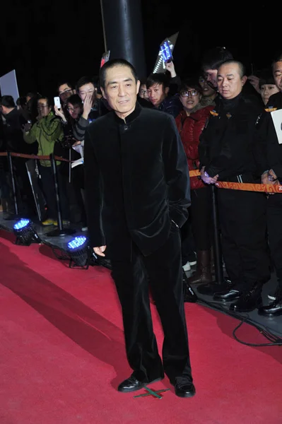 Chinese Regisseur Zhang Yimou Vormt Rode Loper Voor Vertoning Van — Stockfoto