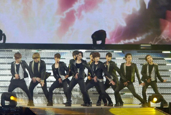 Grupo Surcoreano Super Junior Actuará Concierto Taipei Taiwán Febrero 2010 — Foto de Stock