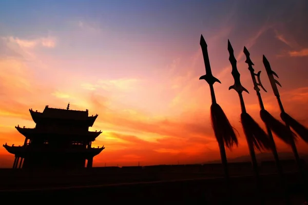 Vista Passo Jiayuguan Jiayuguan Noroeste Província Chinas Gansu Outubro 2011 — Fotografia de Stock