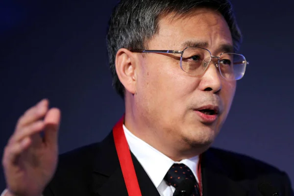 Guo Shuqing Presidente Comisión Reguladora Valores China Pronuncia Discurso Conferencia —  Fotos de Stock