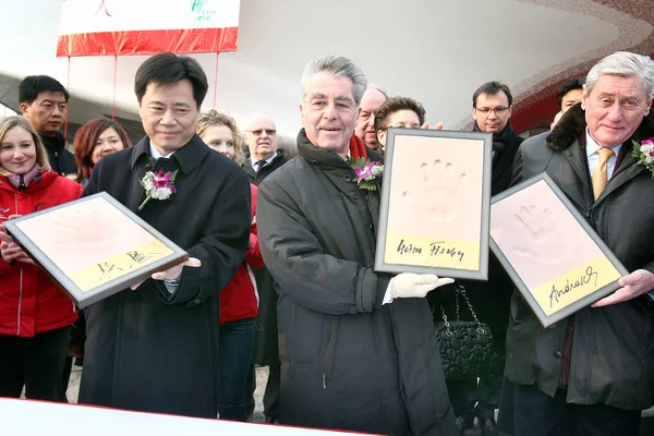Ken Embajador China Austria Presidente Austriaco Heinz Fischer Hannes Androsch — Foto de Stock