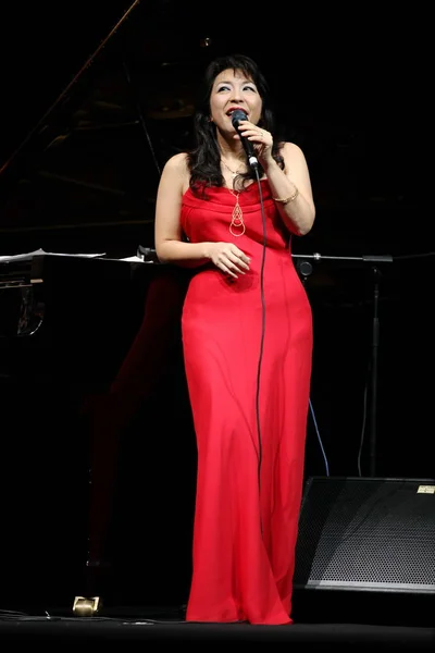 Cantante Jazz Japonesa Ono Lisa Actúa Durante Concierto Shanghái China — Foto de Stock